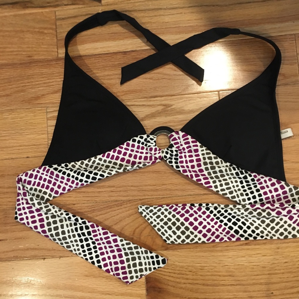 Lg women’s bikini top slim padding purple black